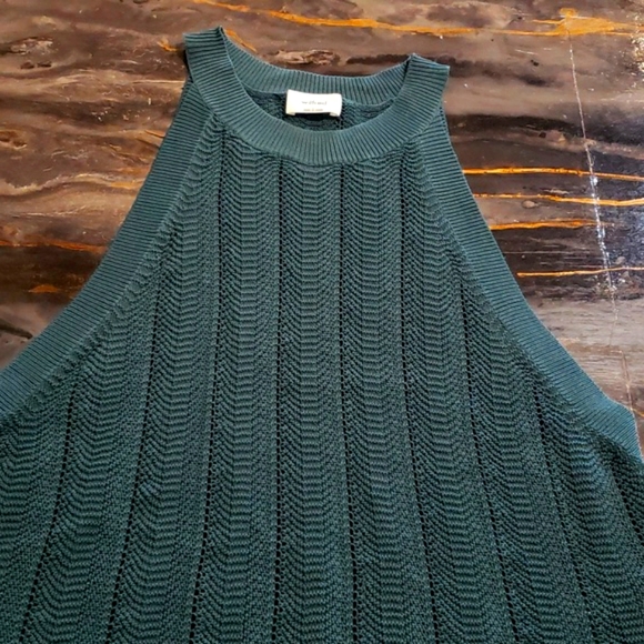 Wilfred Dark Green Crochet Boho tank top w scalloped hem - Picture 7 of 11